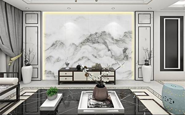 背景墙装修效果图，什么尺寸的岩板适合做背景墙